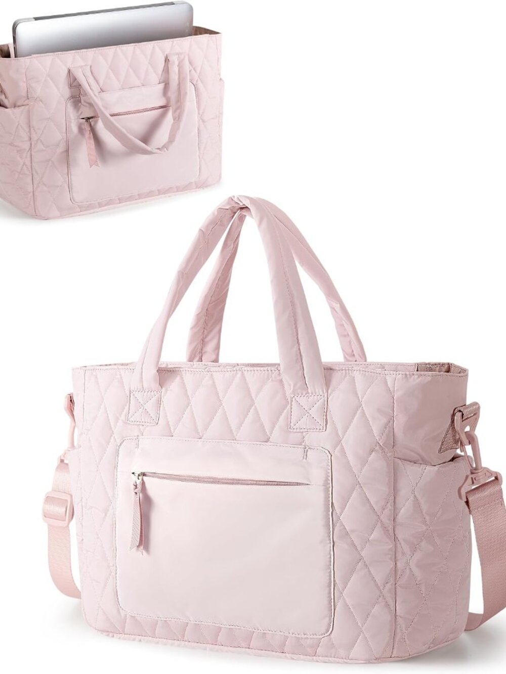 Tote Bag for Women, Puffer Work Tote with Laptop Compartment